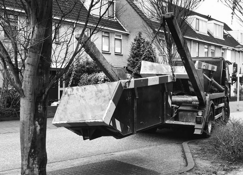 Professional waste clearance team at work