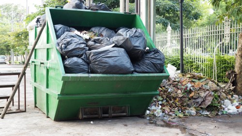 Modern equipment used in demolition waste removal